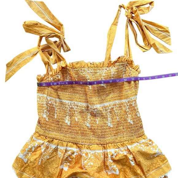 Cleobella Eliana Mini Dress Yellow Tiered NWT Size Large - Picture 8 of 13